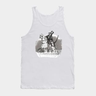 Dancing Cat Couple - Victorian Illustration Tank Top